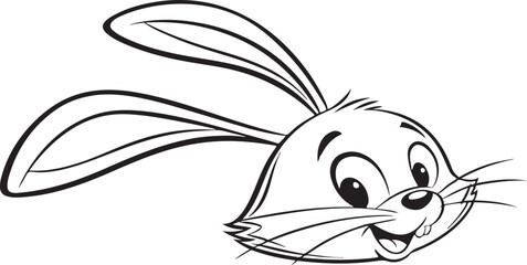 Rabbit ears icon on white background, vector illustration