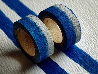 Tapes on paper, close-up
