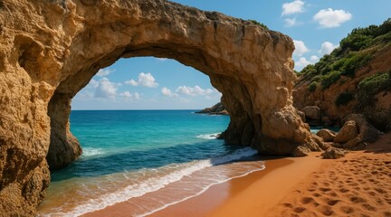 Sandy beach  and blue sky, Summer vacations