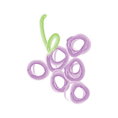Watercolor Illustration of Grapes Icon Single