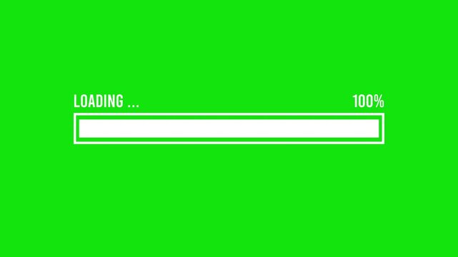 Progress Loading Bar on Green Screen Background