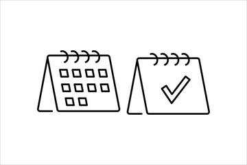 Calendar flat icon . Deadline, calendar notification, reminder organizer.vector illustration, pictogram isolated on white background. color editable	