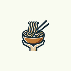 Minimalist noodle logo