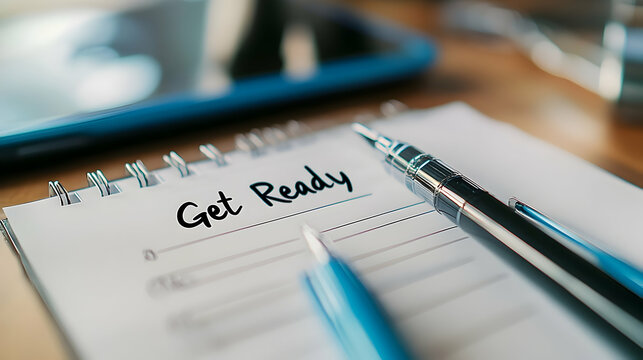 Organizing tasks and goals with a notepad for a productive start of the day