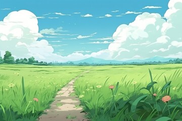 Obraz premium Landscape field grassland panoramic.