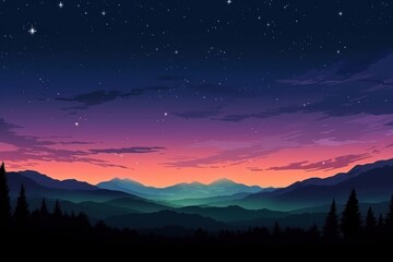 Naklejka premium Shooting star hill landscape outdoors nature.