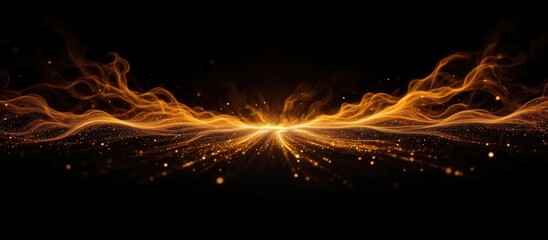 Mesmerizing luminous waves of abstract light energy illuminated with vibrant hues, reflecting light, energy and depth.