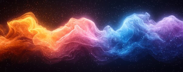 Obraz premium Vibrant neon gradient with flowing color transitions in an abstract style