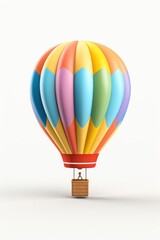 Naklejka premium Hot air balloon aircraft vehicle white background.