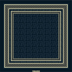 Islamic Geometric Scarf Design - Elegant Square Pattern for Hijab or Textile.

Vector scarf design with elegant Islamic geometric patterns and traditional borders. Suitable for hijab printing, fashion