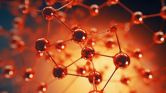 molecule or atom, Abstract structure for Science or medical background, 3d illustration, science, atom, abstract, chemistry, structure, blue, chemical, background