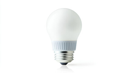 Eco LED light bulb with solar energy panels isolated on white background. Concept of green energy