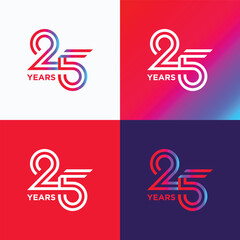 25 Years Anniversary Logo Vector Template &ndash; Modern Gradient Design
