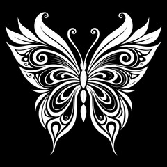 black and white butterfly