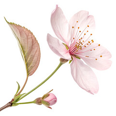 Naklejka premium Delicate cherry blossom leaf in pale pink with slight translucency