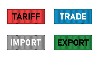 Colorful shipping containers for import export international business also use for tariffs