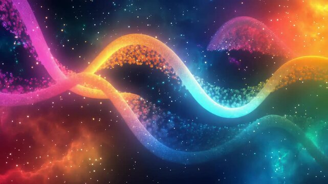 DNA double helix genetic material. Gene sequencing abstract design. Floating in space background, 
science, abstract, biology, biotechnology, molecular, health, genetic
