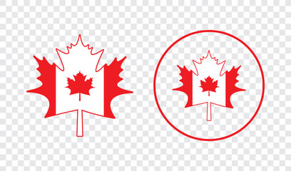 Red canada maple leaf icon image vector. maple leaf logo vector icon isolated on transparent background. EPS 10.