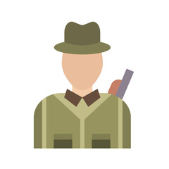Hunter icon vector image. Suitable for mobile apps, web apps and print media.