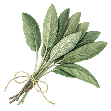 sage leaves tied with twine clip art preview