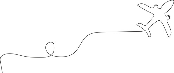Airplane One line art