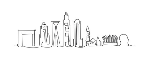 charlotte city skyline outline