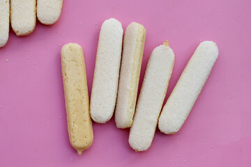 Sponge finger cookies, Italian savoiardi biscuit snack