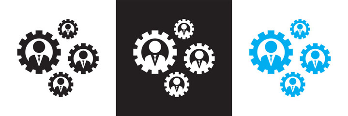 Organization management icon. Vector for websites, mobile interfaces, presentations, banner, visual branding etc. Vector illustration. isolated on white and black background. EPS 10