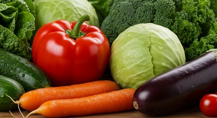 Vibrant Fresh Vegetables with Realistic Textures and Colors