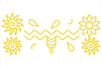 Obraz premium summer border design with one open side, ideal for stationery or journal pages