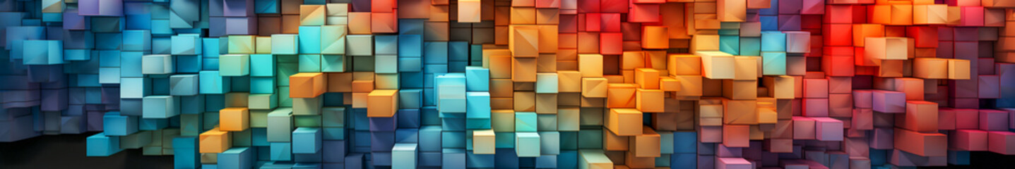 Bright and Colorful Geometric Pattern Design.  Web Banner Wonderland