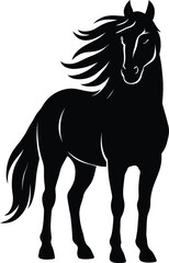 black horse vector illustration, horse vector, horse on 
isolated transparent background, horse png