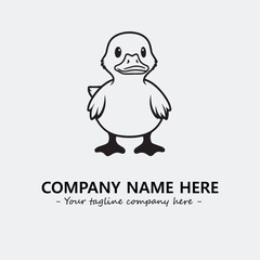 Duck illustration black and white for logo company vector image

