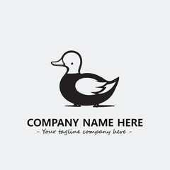 Duck illustration black and white for logo company vector image
