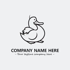 Duck illustration black and white for logo company vector image
