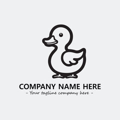 Duck illustration black and white for logo company vector image
