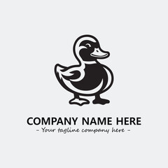 Duck illustration black and white for logo company vector image
