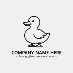 Duck illustration black and white for logo company vector image
