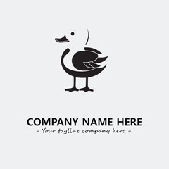 Duck illustration black and white for logo company vector image
