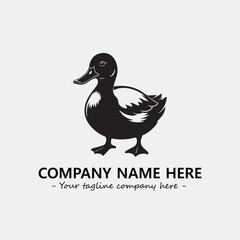 Duck illustration black and white for logo company vector image
