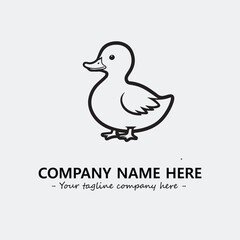 Duck illustration black and white for logo company vector image

