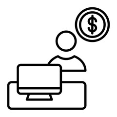 Freelancer Outline Icon Vector Illustration