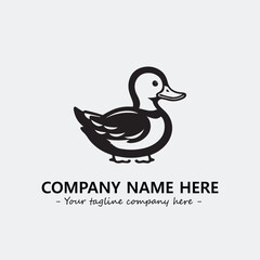 Duck illustration black and white for logo company vector image
