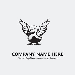 Duck illustration black and white for logo company vector image
