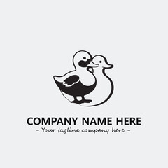 Duck illustration black and white for logo company vector image
