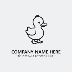 Duck illustration black and white for logo company vector image

