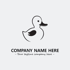 Duck illustration black and white for logo company vector image
