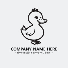 Obraz premium Duck illustration black and white for logo company vector image 