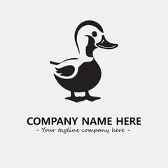 Duck illustration black and white for logo company vector image

