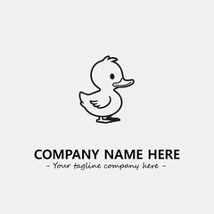 Duck illustration black and white for logo company vector image
